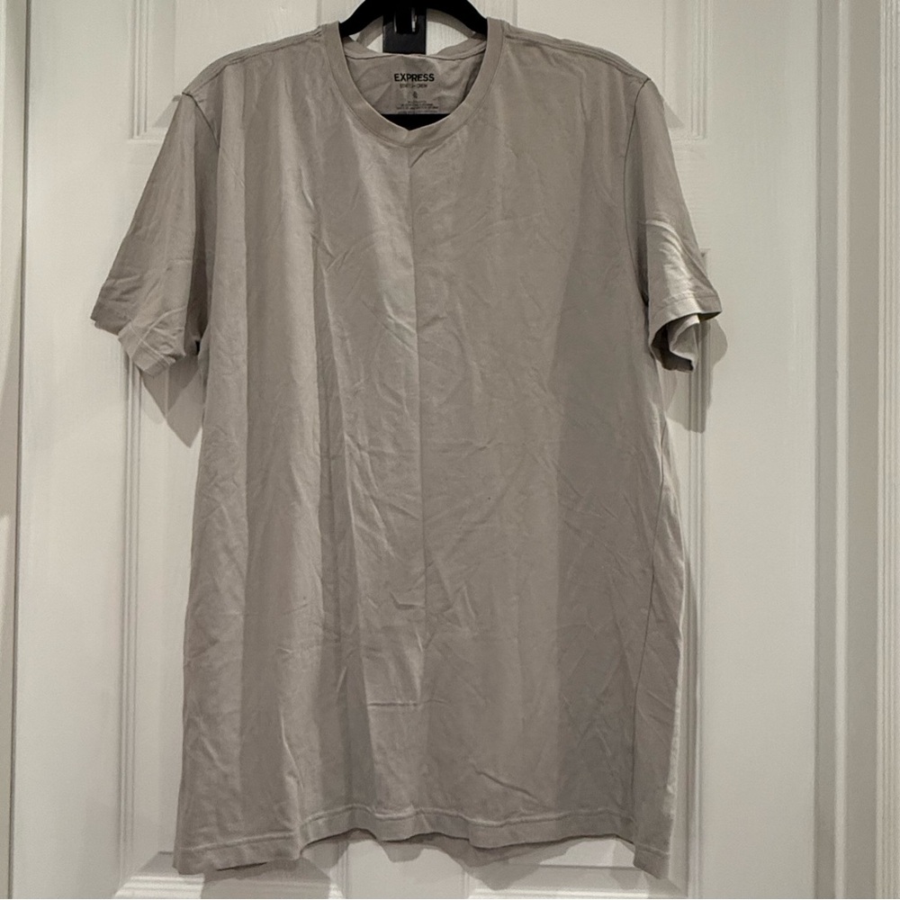 Express Light Gray Stretch Crew Tee